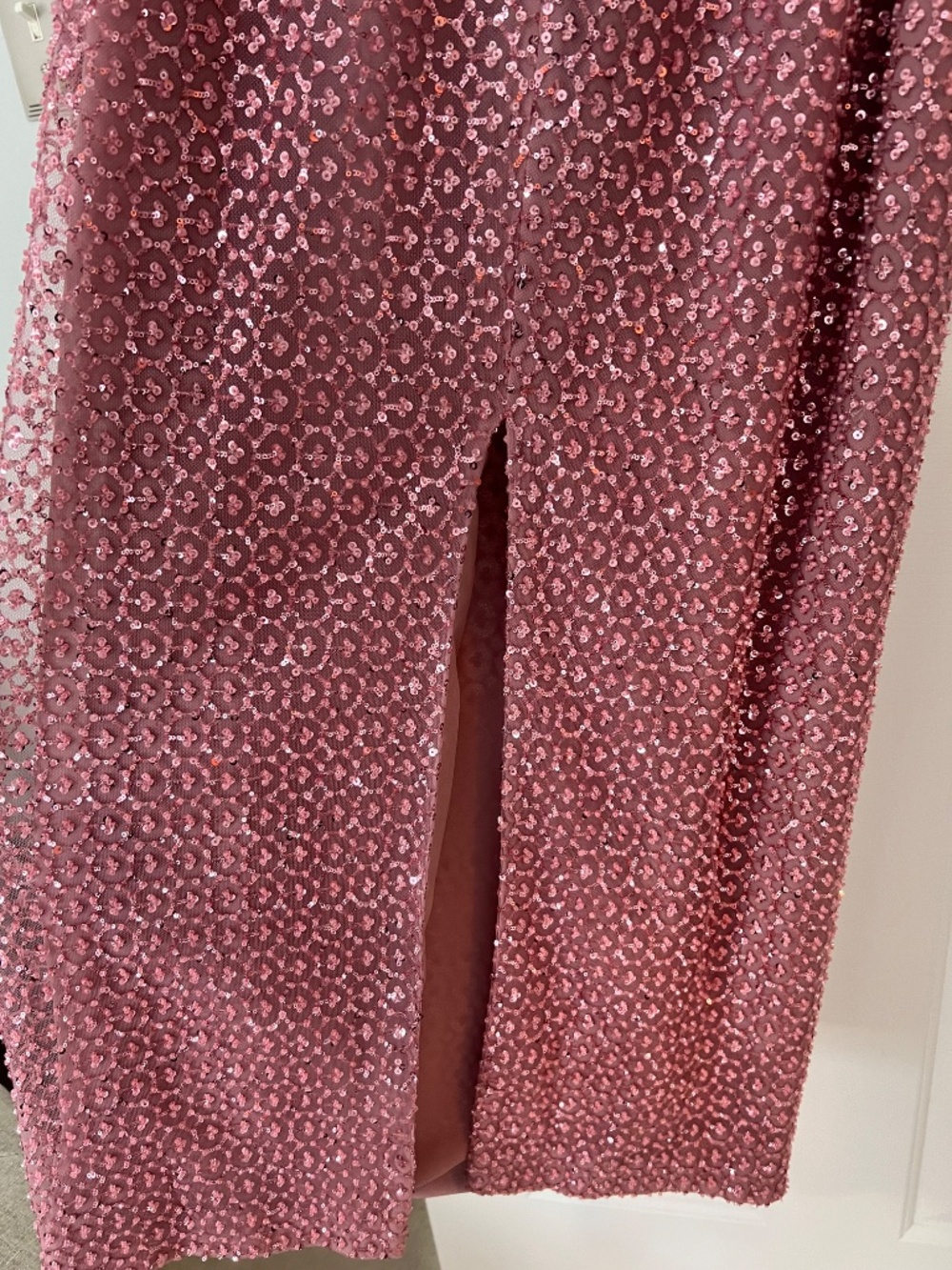 Helsi Silvia Strapless Stretch Sequin Midi Mauve PinkDress - Picture 7 of 7